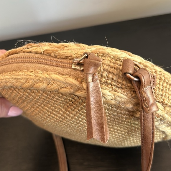 Accessorize London Round Jute Boho Textured Crossbody Bag - Picture 10 of 17